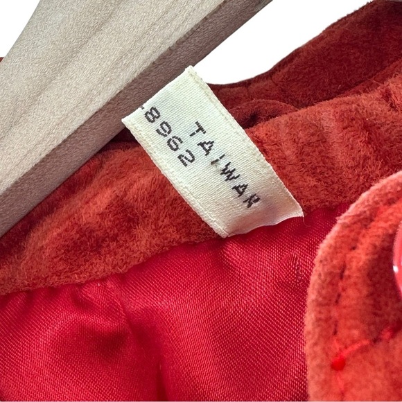 Vintage 70s/80s Suede Bomber Jacket Rust Orange Leather Coat Taiwan | Size M/L - Picture 15 of 15